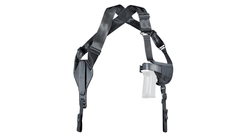 Uncle Mike's Nylon Horizontal Shoulder Holster, #5, 5in Barrel Autos, Ambidextrous, Black, 87050A
