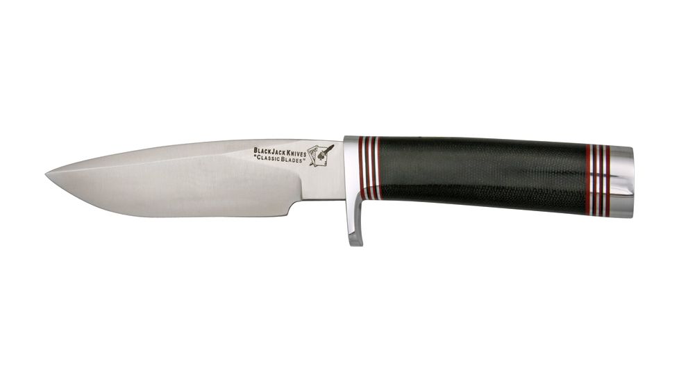 Uncle Mikes Classic Model 125 Fixed Blade Knife, Black Canvas Micarta Handle BCB125BM