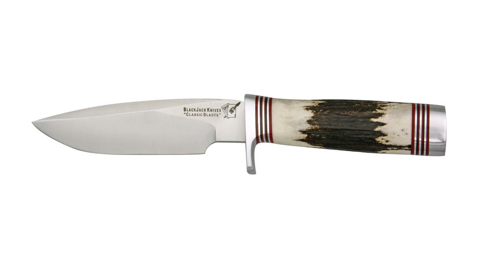 Uncle Mikes Classic Model 125 Fixed Blade Knife, Genuine Stag Handle BCB125S