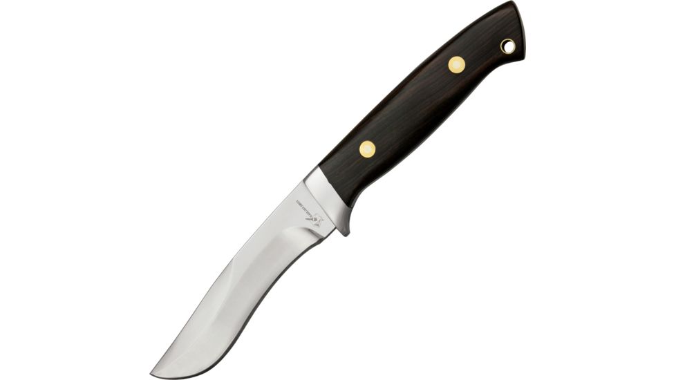 Uncle Mikes Intl Mini Mamba Fixed Blade Knife, 4.25in, Mirror Polished Stainless, Black Wood Handle BJ045