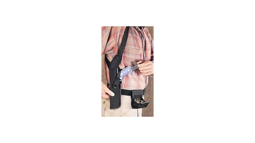 UM Black Verticle Shoulder Holster, Right, Scoped, Med/Large Dbl/Single Action Revolvers