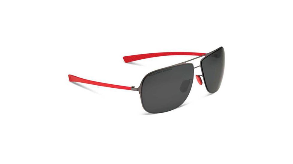 Under Armour Alloy Bifocal Prescription Sunglasses, Satin Gunmetal w/Red Rubber Frame-U8600056-916101BI
