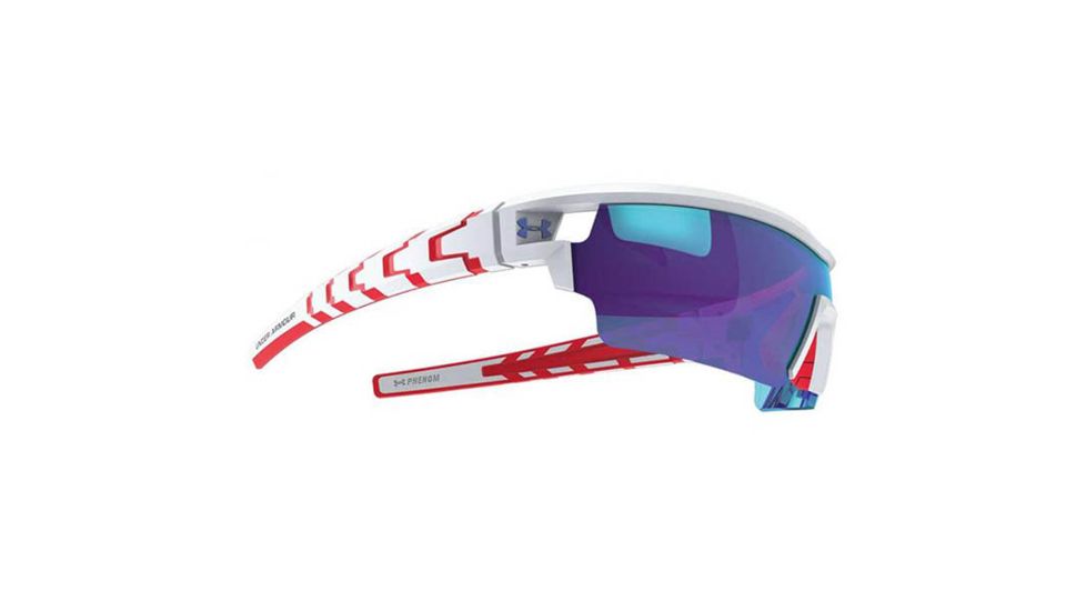 Under Armour Phenom, Satin White Frame w/Red Rubber, Gray w/Blue ML, U8600054-116161