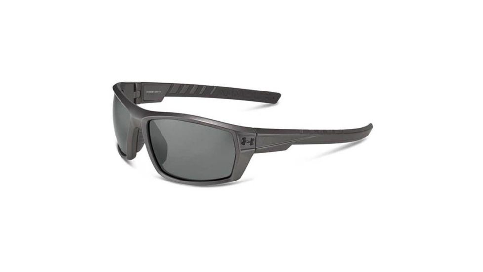 Under Armour Ranger Single Vision Prescription Sunglasses, Satin Carbon w/Black Rubber Frame-U8600061-060108SV