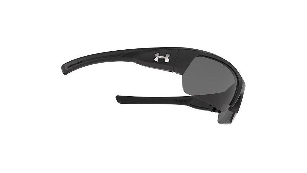 Under Armour Big Shot Sunglasses, Shiny Black/Black Frame, Gray Lens U8600085-000100