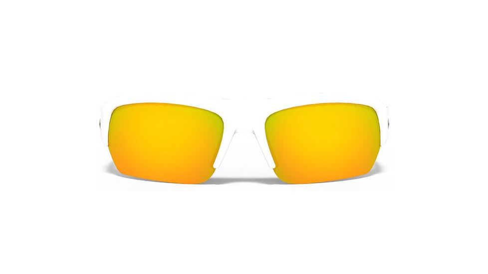 Under Armour Big Shot Sunglasses, Shiny White/Gray Frame,Orange Multiflection Lens U8600085-100941