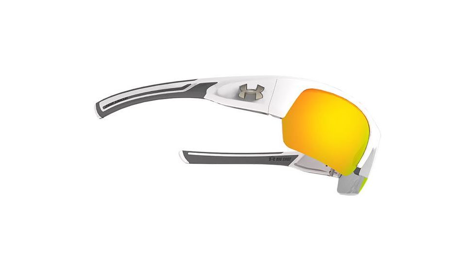 Under Armour Big Shot Sunglasses, Shiny White/Gray Frame,Orange Multiflection Lens U8600085-100941