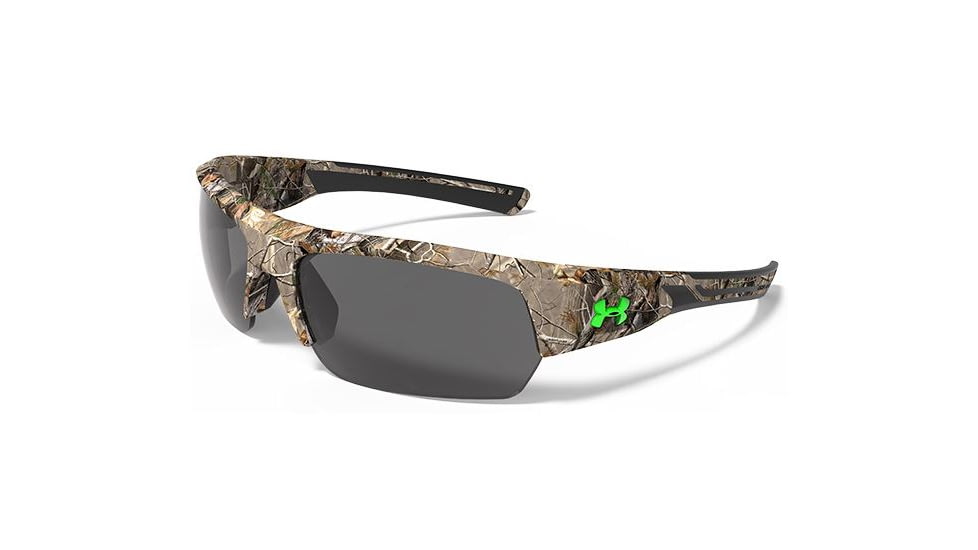 Under Armour Big Shot Sunglasses, Satin Real Tree/Black Frame, Gray Lens U8630085-878700