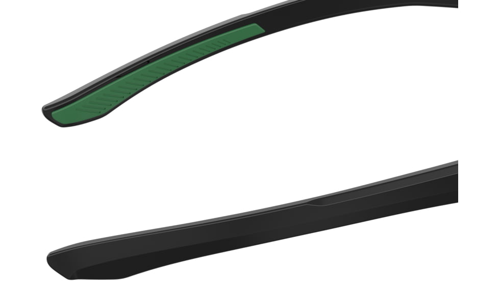 Under Armour Blitzing Sunglasses with Shiny Black Frame and Green Temple Tips with Green to Grey Lens, Medium, UA0012S 7ZJ-Z9