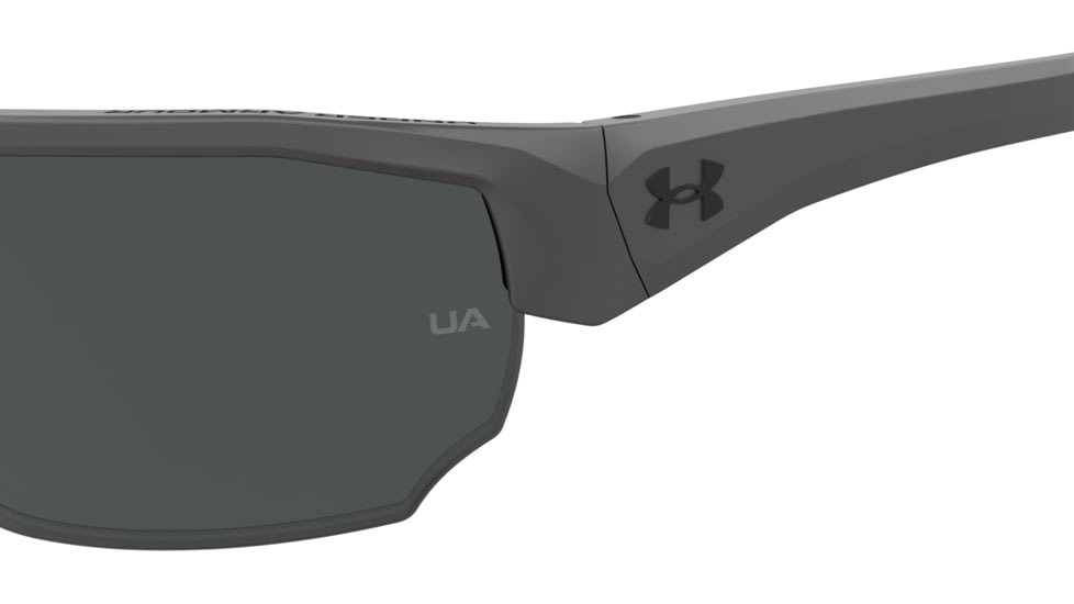 Under Armour Blitzing Sunglasses with Shiny Jet Grey Frame and Grey Lens, Medium, UA0012S R6S-IR