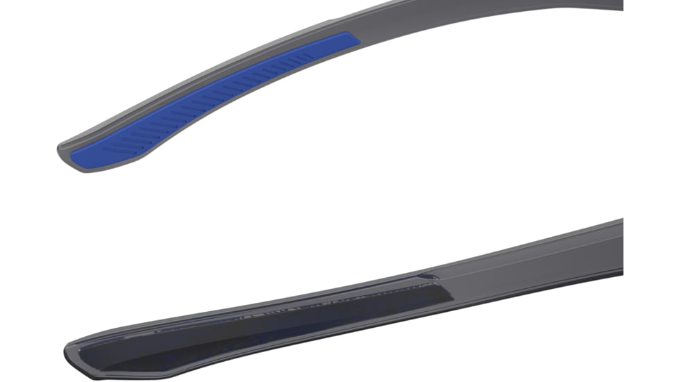 Under Armour Blitzing Sunglasses with Transparent Grey Frame and Blue to Grey Mirror Lens, Medium, UA0012S KB7-W1