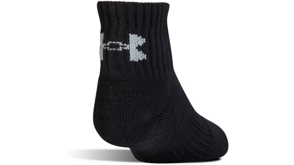 Under Armour Charged Cotton 2.0 Socks, Pack of 6, Black/Gray, 7-9 Youth Large, U321-BLK/GRY-YL