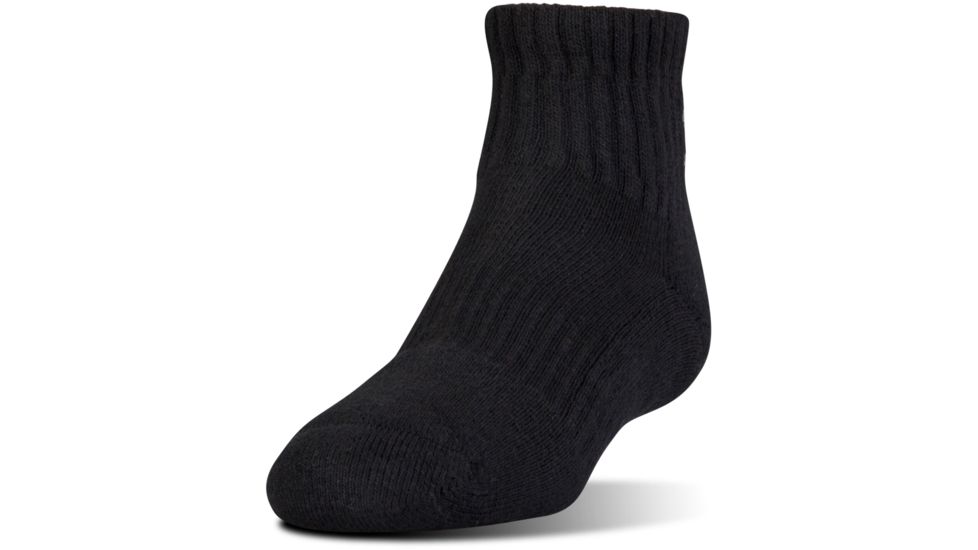 Under Armour Charged Cotton 2.0 Socks, Pack of 6, Black/Gray, 7-9 Youth Large, U321-BLK/GRY-YL