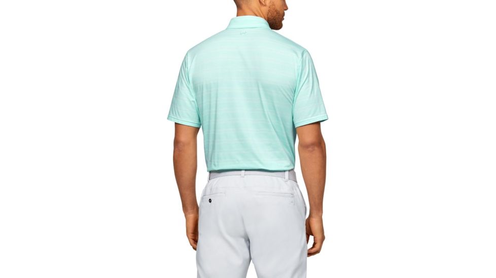 Under Armour Charged Cotton Scramble Stripe Polo - Mens, Extra Large, Aqua Float, 1323455791XL