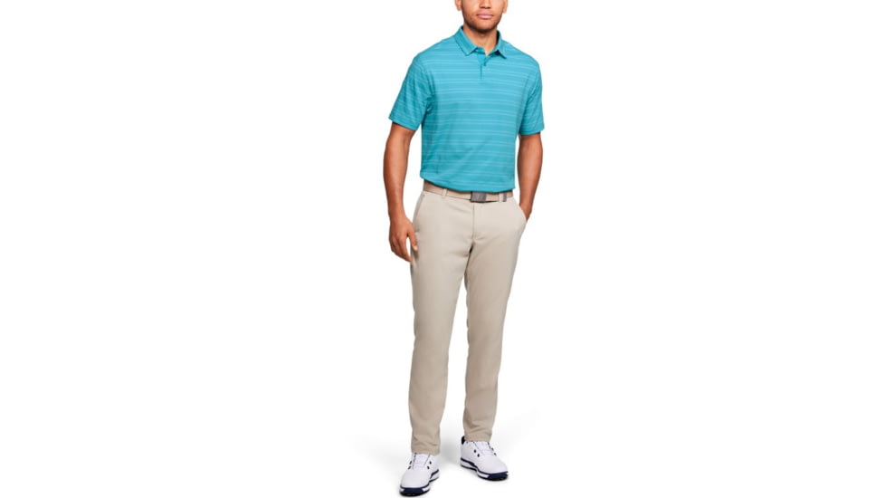 Under Armour Charged Cotton Scramble Stripe Polo - Mens, Large, Escape, 1323455450LG
