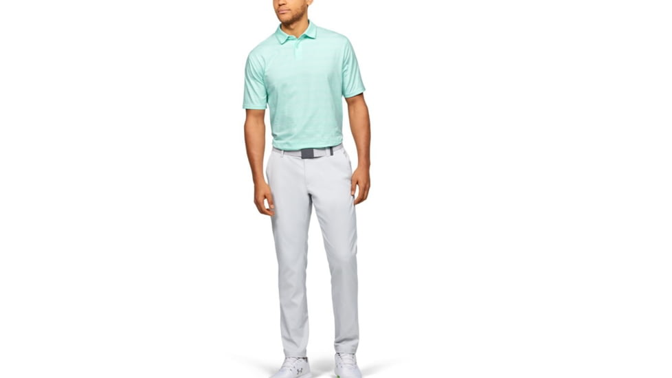 Under Armour Charged Cotton Scramble Stripe Polo - Mens, Medium, Aqua Float, 1323455791MD