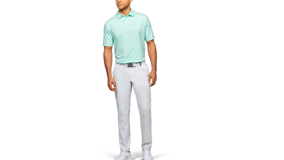 Under Armour Charged Cotton Scramble Stripe Polo - Mens, Small, Aqua Float, 1323455791SM