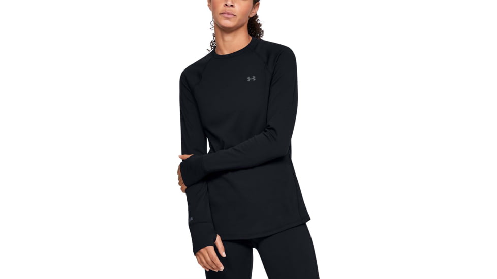Under Armour ColdGear Base 2.0 Crew Long Sleeve Shirt - Womens, Black, 2X-Large, 13433210012X