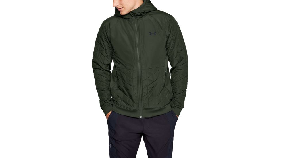 Under Armour ColdGear Reactor Performance Hybrid Jacket - Mens, Baroque Green/Black, Medium, 1342692-310-MD