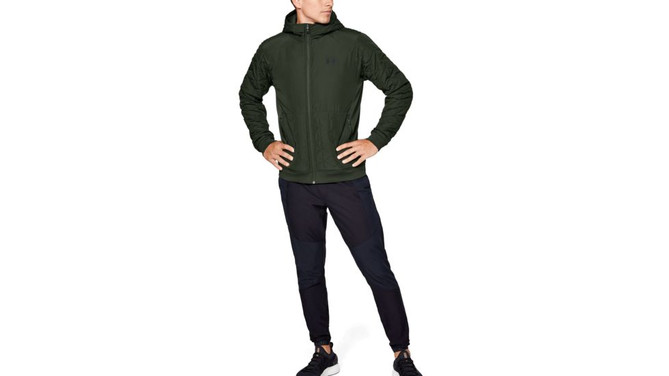 Under Armour ColdGear Reactor Performance Hybrid Jacket - Mens, Baroque Green/Black, Medium, 1342692-310-MD