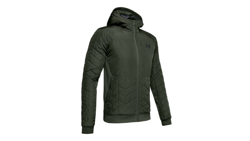 Under Armour ColdGear Reactor Performance Hybrid Jacket - Mens, Baroque Green/Black, Medium, 1342692-310-MD