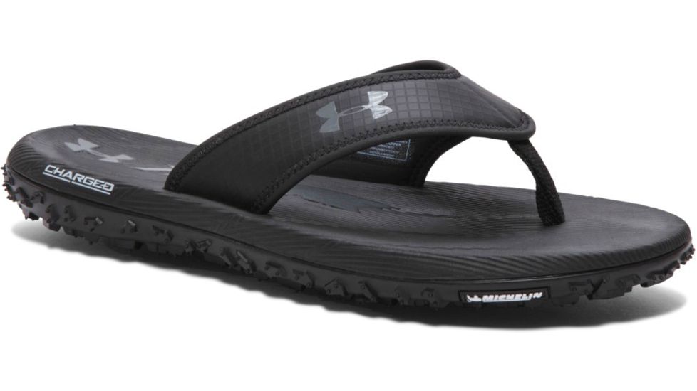 Under Armour Fat Tire Sandal - Men's-Black/Graphite-Medium-8