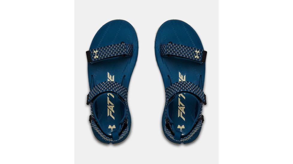 Under Armour Fat Tire Sandal - Men's, Petrol Blue/Khaki Base/Khaki Base, 10, 1293328-401-10