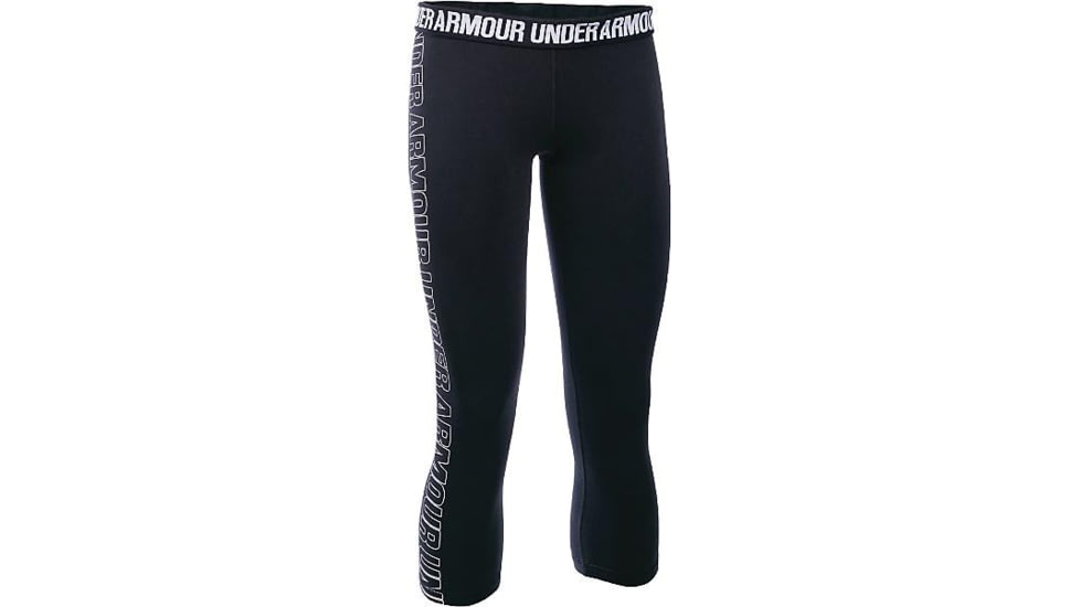Under Armour Favorite Graphic Capri - Women's-Black/White/White-Small