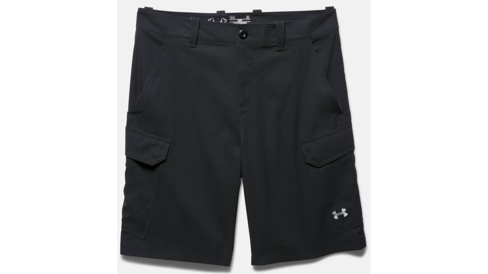 Under Armour Fish Hunter Cargo Short - Men's-Black/Amalgam Gray-34 Waist