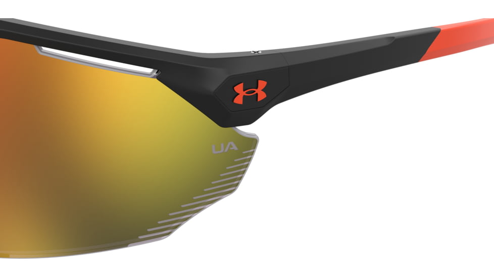 Under Armour Force 2 Sunglasses with Matte Black/Grey Frame and Orange Mirror Lens, Medium, UA0011S RC2-50