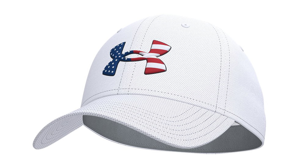 Under Armour Freedom Blitzing Hat - Mens, White / Black, Medium, 1362236100S-M