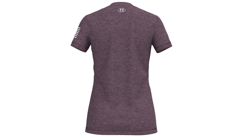 Under Armour Freedom Tech V-Neck Short Sleeve T-Shirt - Women's, Extra Small, Ash Plum, 1369471554XS
