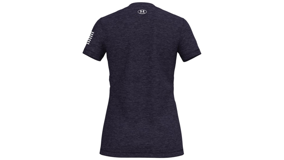 Under Armour Freedom Tech V-Neck Short Sleeve T-Shirt - Women's, Small, Midnight Navy, 1369471410SM
