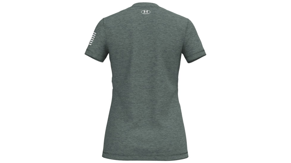 Under Armour Freedom Tech V-Neck Short Sleeve T-Shirt - Women's, Extra Small, Silica Green, 1369471348XS