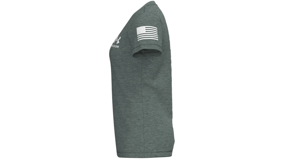 Under Armour Freedom Tech V-Neck Short Sleeve T-Shirt - Women's, Extra Small, Silica Green, 1369471348XS