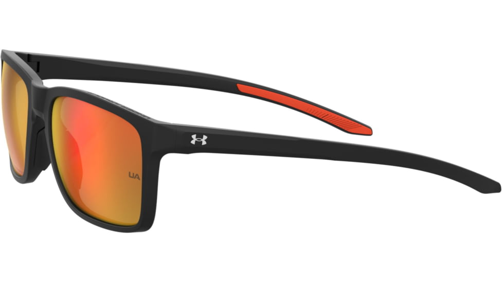 Under Armour Hustle Sunglasses with Matte Black/Grey Frame and Infrared Mirror Lens, Medium, UA0005S RC2-UZ