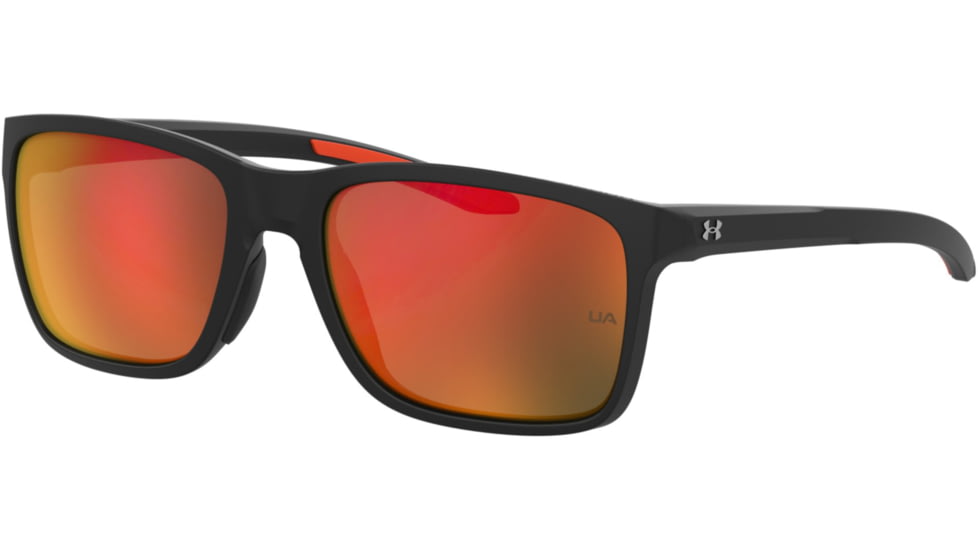 Under Armour Hustle Sunglasses with Matte Black/Grey Frame and Infrared Mirror Lens, Medium, UA0005S RC2-UZ