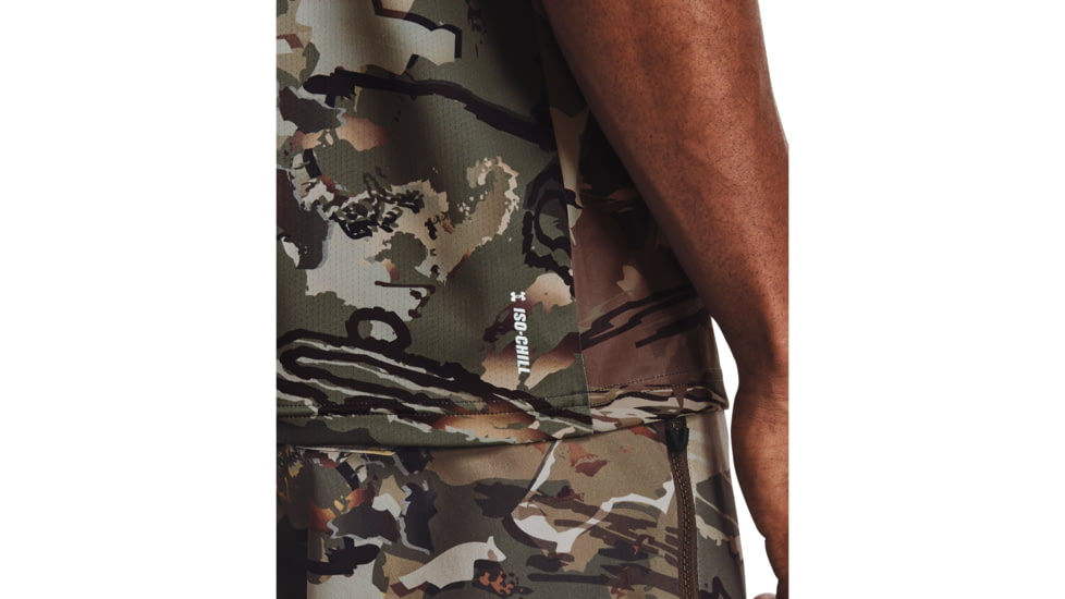Under Armour Iso-Chill Brushline Short Sleeve Shirt - Mens, UA Forest All Season Camo, Medium, 1361310994MD