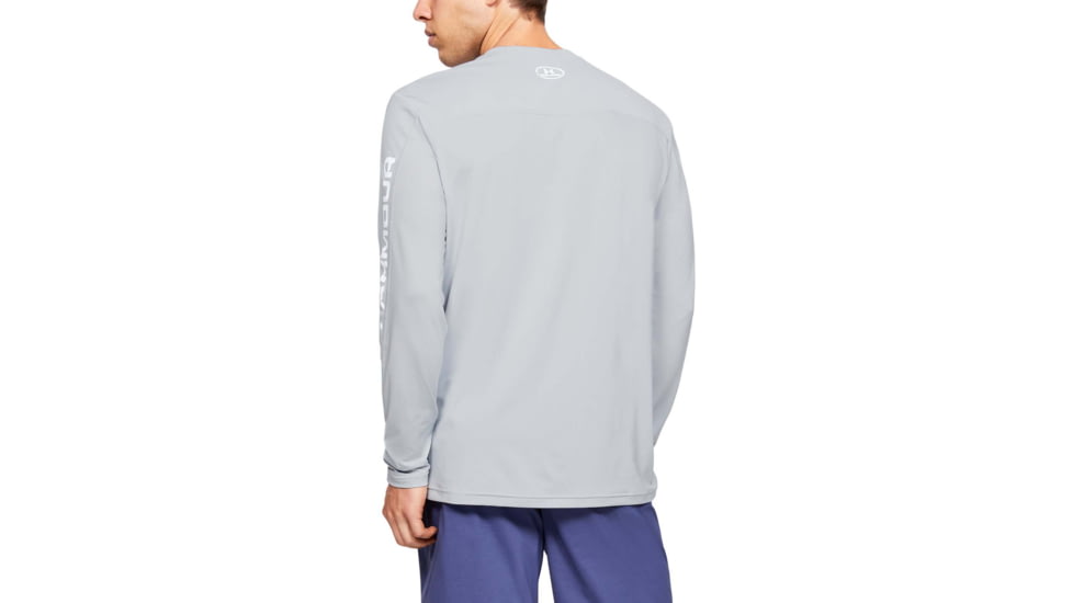 Under Armour Iso-Chill Shore Break Long Sleeve Shirt - Mens, Halo Gray, Large, 1351139014LG
