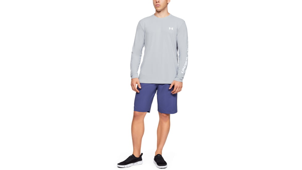 Under Armour Iso-Chill Shore Break Long Sleeve Shirt - Mens, Halo Gray, Large, 1351139014LG