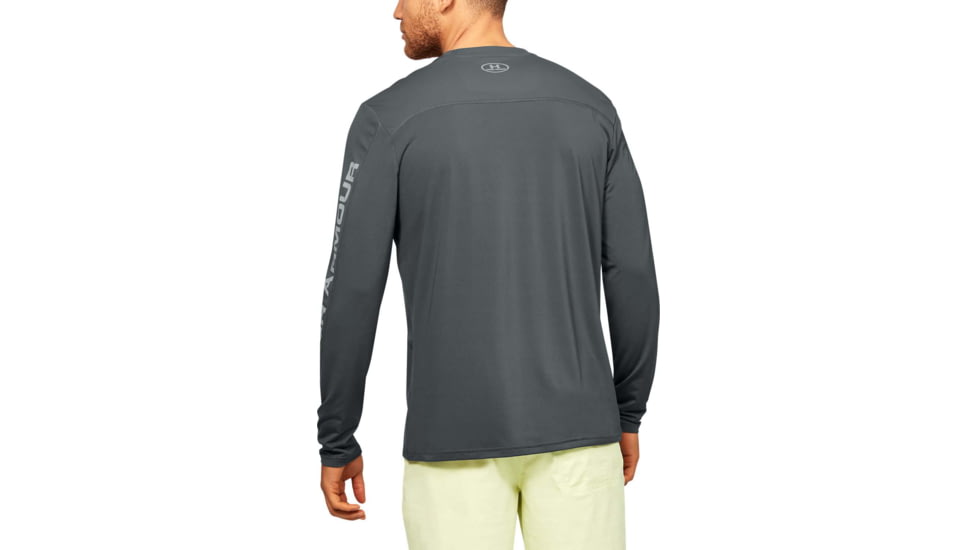 Under Armour Iso-Chill Shore Break Long Sleeve Shirt - Mens, Pitch Gray, Medium, 1351139012MD