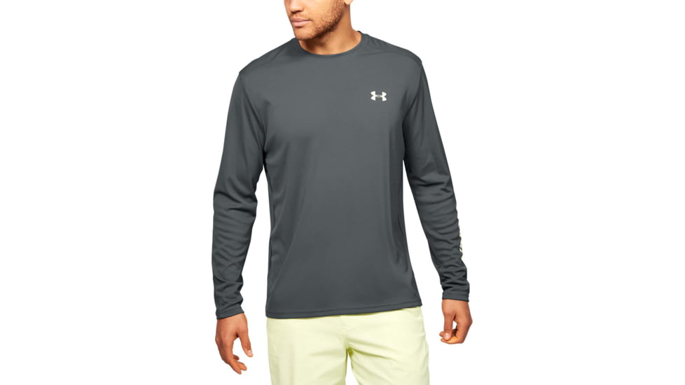 Under Armour Iso-Chill Shore Break Long Sleeve Shirt - Mens, Pitch Gray, Medium, 1351139012MD