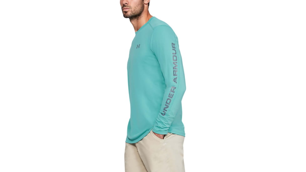 Under Armour Iso-Chill Shore Break Long Sleeve Shirt - Mens, Radial Turquoise, Small, 1351139482SM