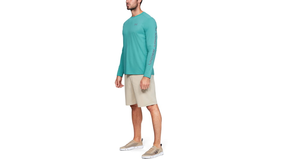 Under Armour Iso-Chill Shore Break Long Sleeve Shirt - Mens, Radial Turquoise, Small, 1351139482SM