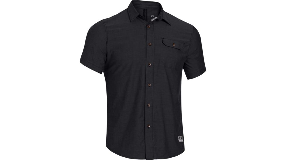 Under Armour Marcom Short Sleeve Woven Top - Men's-Black-Small