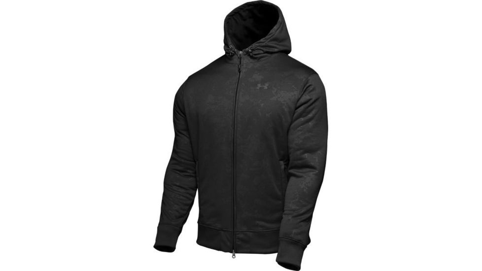 Under Armour Men's ColdGear Embossed Full Zip Hoody - Black Color 1006272-001