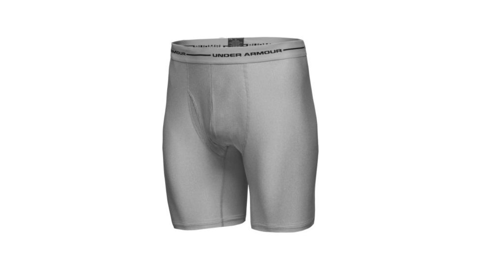 Under Armour Men's HeatGear 9'' Long Boxer Jock - Medium Heather Grey Color 1000669-080