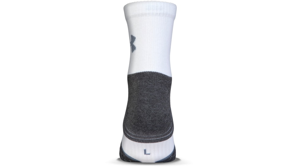 Under Armour Mens All Season Mid Crew Socks, White, 9-11 Medium, U045-WHT-MD