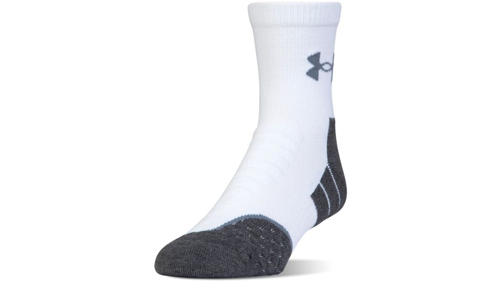 Under Armour Mens All Season Mid Crew Socks, White, 9-11 Medium, U045-WHT-MD