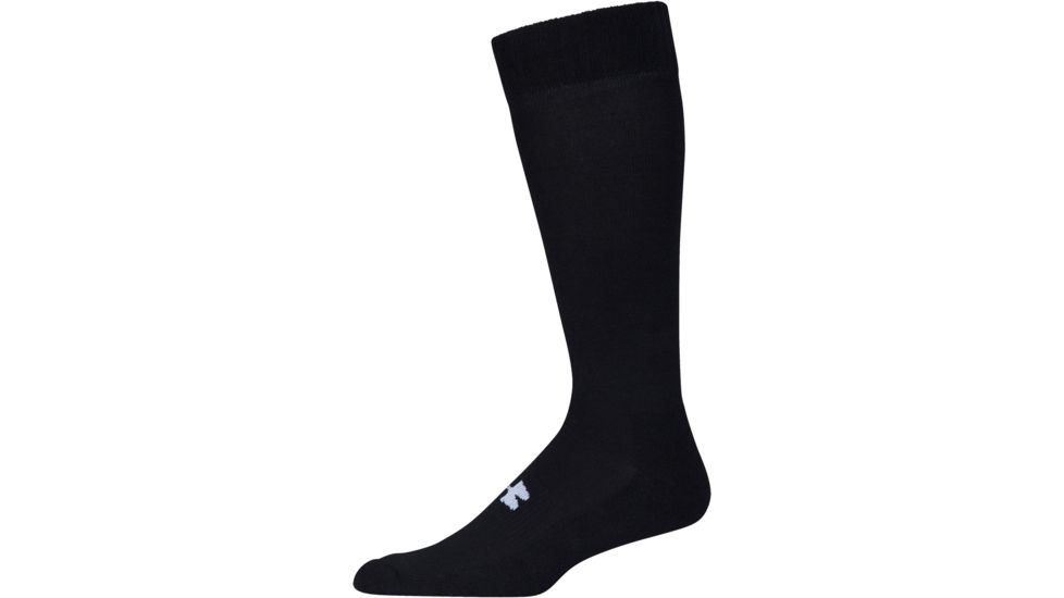 Under Armour Mens HG Boot OTC Socks, Black/White, 10-13 Large, U733-BLK/WHT-LG